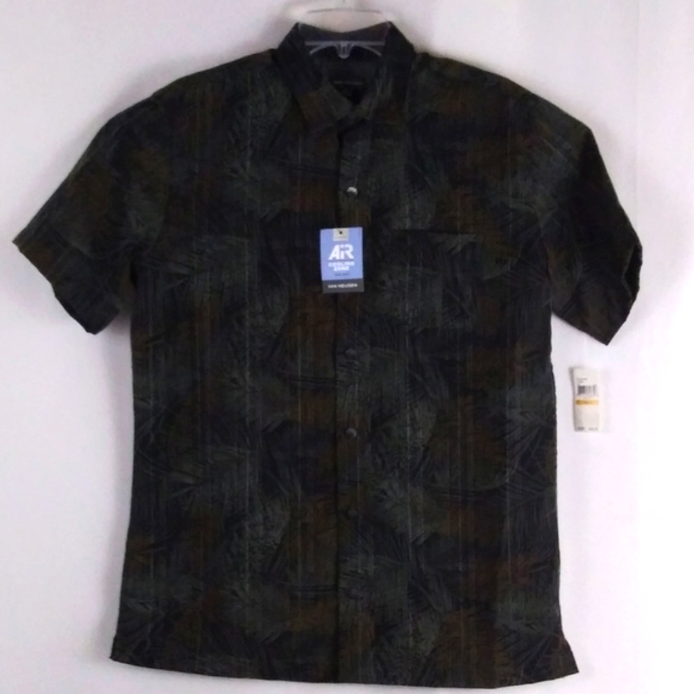 Van Heusen hawaiian short sleeve shirt men size Small 14-14.5